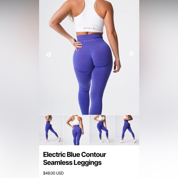 NVGTN Electric Blue Contour Seamless Leggings size XS - Picture 2 of 7